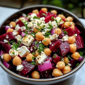 Chickpea Beet and Feta Salad 7 Ingredients Easy Delicious