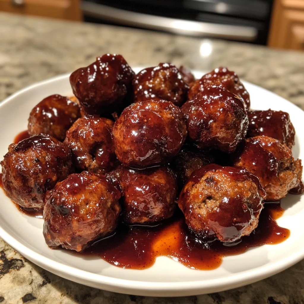Cranberry Glazed BBQ Bacon Cheeseburger Meatballs 30 Minutes Easy Delicious