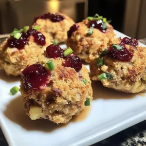 Cranberry Turkey Stuffing Balls 4 Servings Ultimate Delicious
