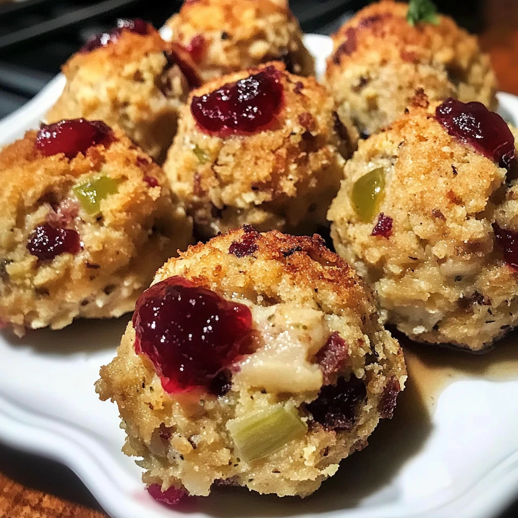 Cranberry Turkey Stuffing Balls 4 Servings Ultimate Delicious