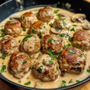 Creamy Mushroom Chicken Meatballs 30 Minutes Perfect Delicious