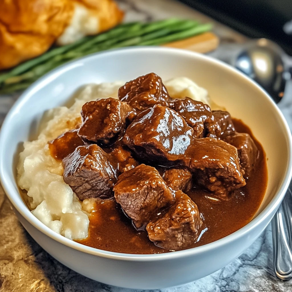 Crock Pot Beef Tips and Gravy 4 Servings Easy Delicious