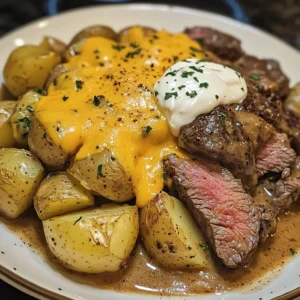 Crockpot Cheesy Garlic Steak and Potato Bake 30 Minutes Easy Delicious