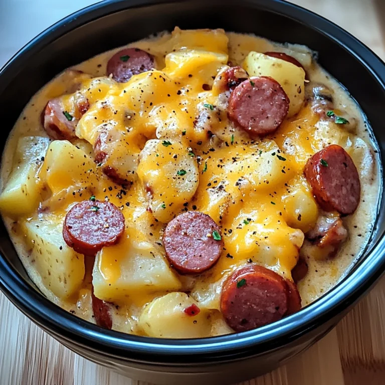 Crockpot Cheesy Potatoes and Kielbasa 4 Servings Easy Delicious