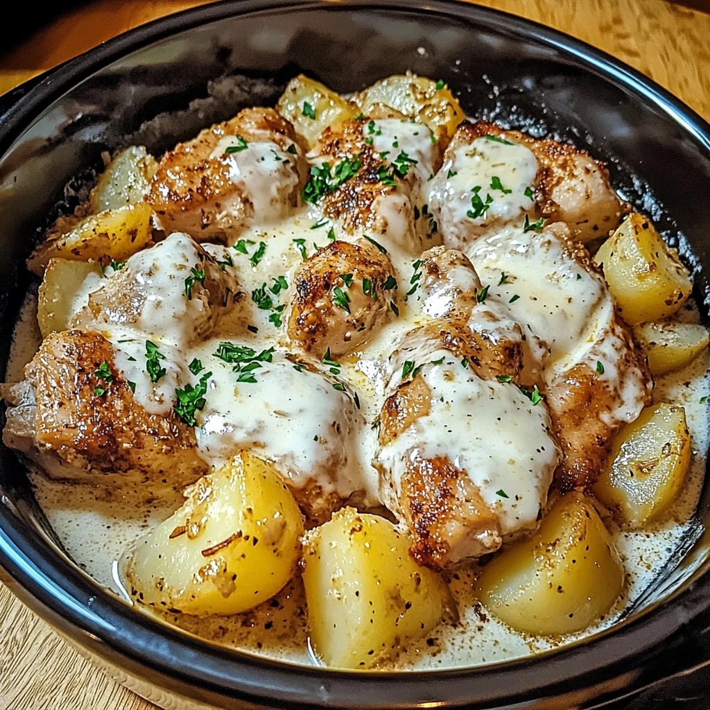 Crockpot Garlic Parmesan Chicken and Potatoes 4 Servings Easy Delicious