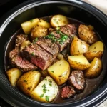 Crockpot Steak and Potatoes 6 Steps Easy Delicious