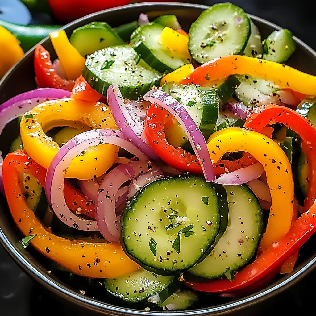 Cucumber Sweet Pepper Salad 4 Servings Perfect Delicious