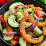Cucumber Sweet Pepper Salad 4 Servings Perfect Delicious
