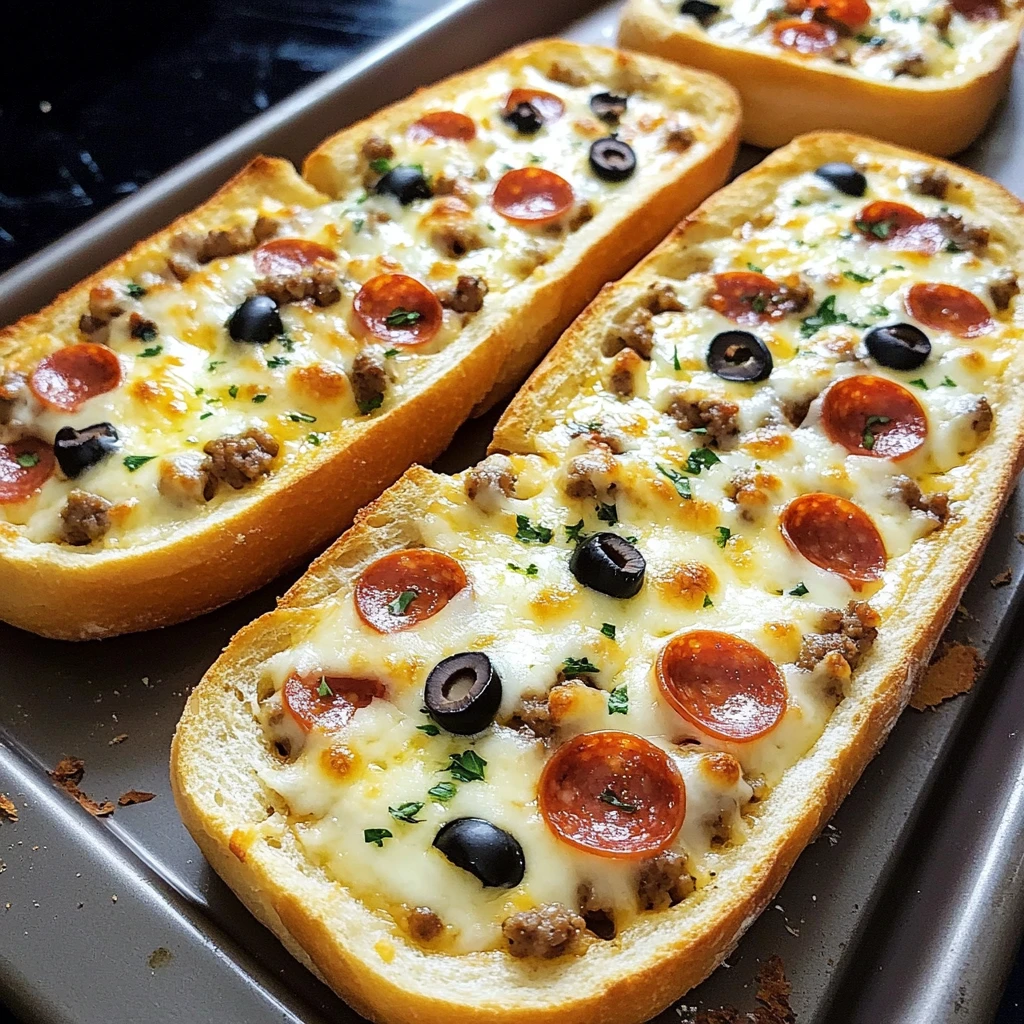 French Bread Pizza Boats 4 Servings Perfectly Delicious