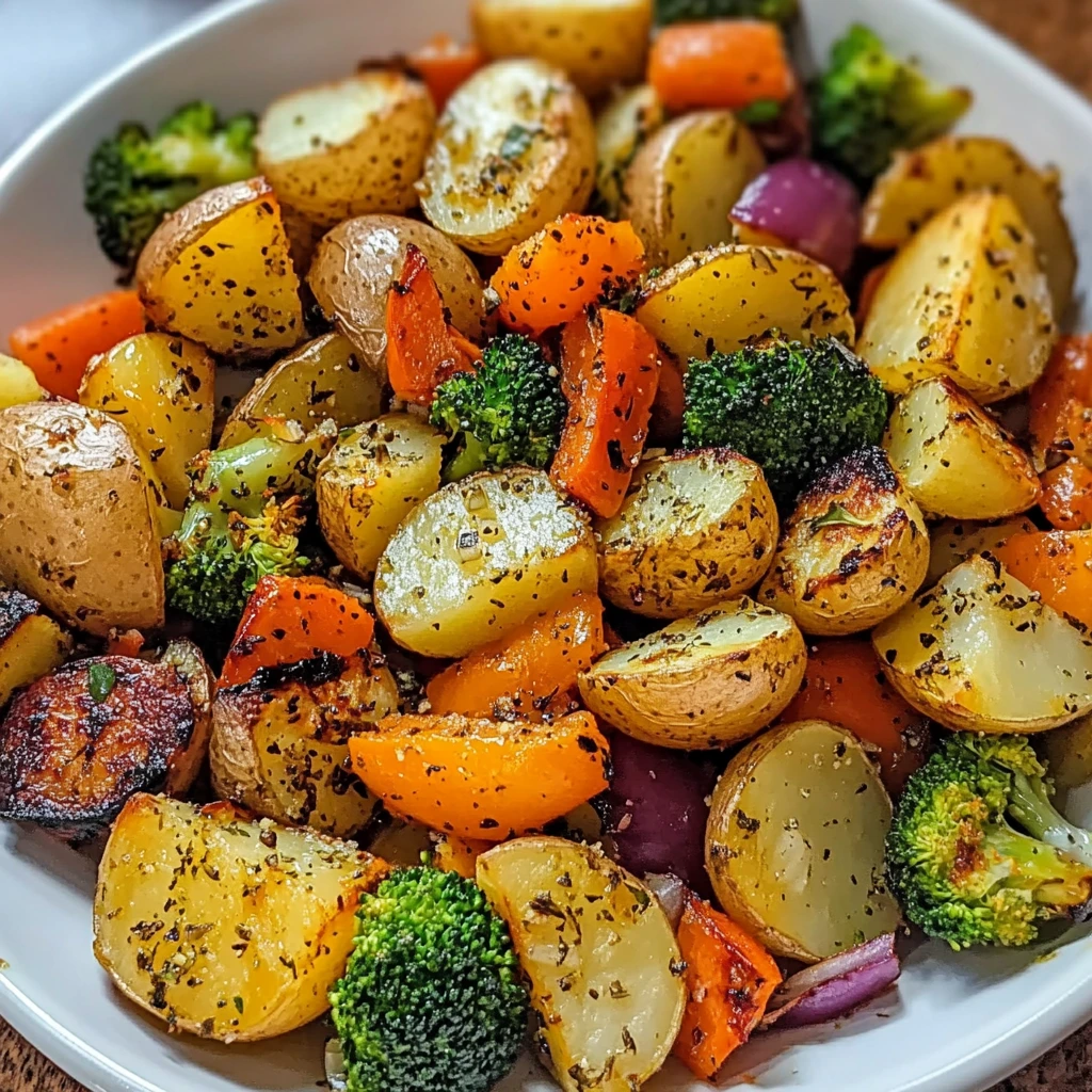 Garlic Herb Roasted Potatoes and Veggies 30 Minutes Easy Delicious
