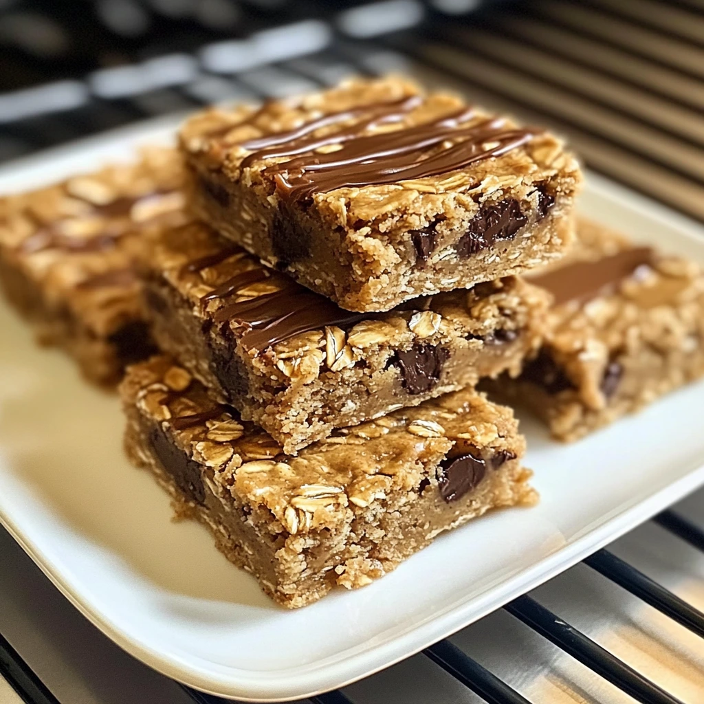 Healthy Peanut Butter Chunk Oatmeal Bars 20 Minutes Easy Delicious