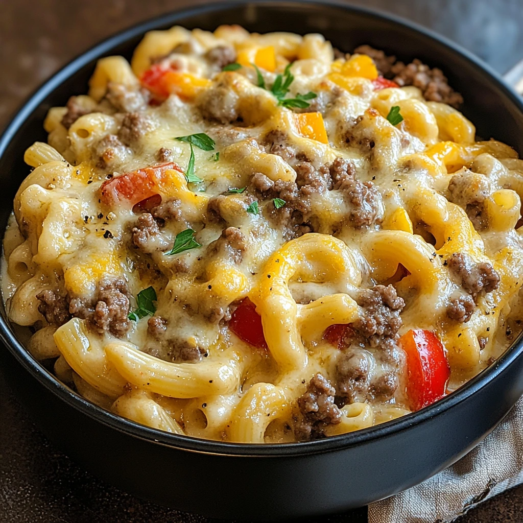 High-Protein Creamy Philly Cheesesteak Mac and Cheese