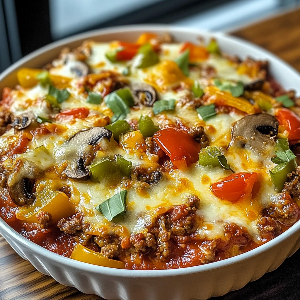 Low Carb Crustless Pizza Bowl 4 Servings Easy Delicious