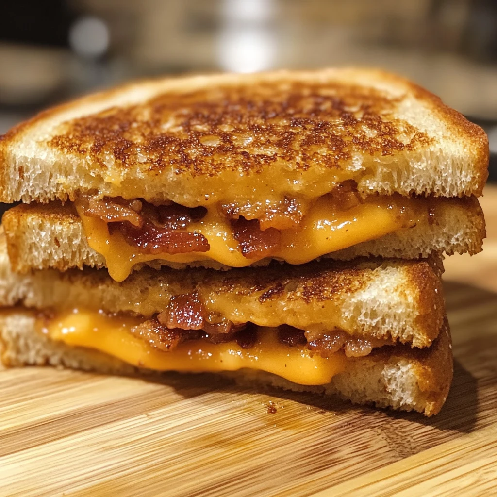 Maple Bacon Cheddar Grilled Cheese 4 Ingredients Easy Delicious