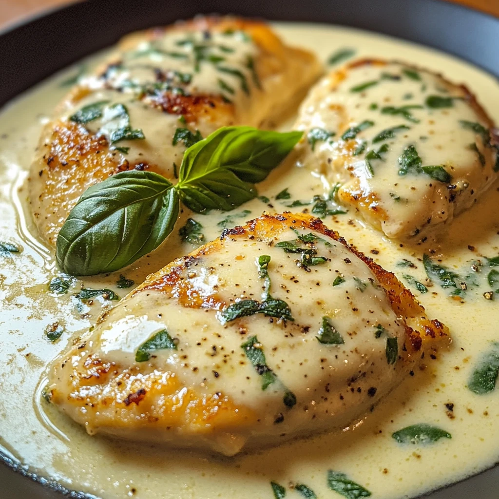 Mozzarella Chicken in Basil Cream Sauce 30 Minutes Easy Delicious