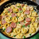 One Pot Creamy Kielbasa Tortellini Skillet 30 Minutes Easy Delicious