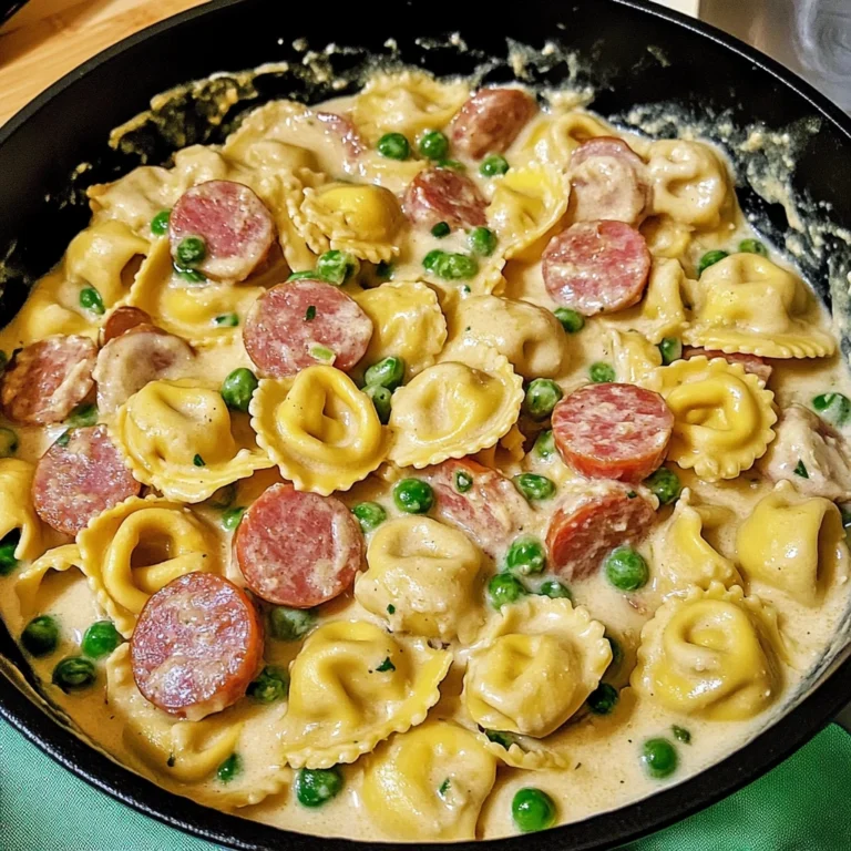 One Pot Creamy Kielbasa Tortellini Skillet 30 Minutes Easy Delicious