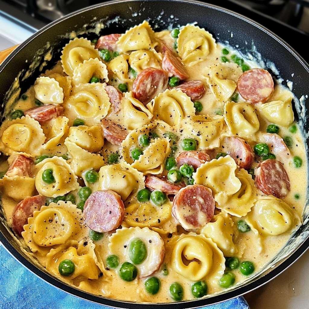 One Pot Creamy Kielbasa Tortellini Skillet 30 Minutes Easy Delicious