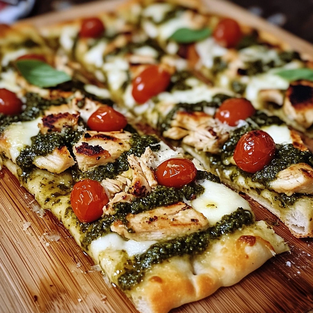 Pesto Chicken Flatbread 4 Servings Ultimate Delicious