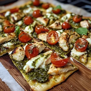 Pesto Chicken Flatbread 4 Servings Ultimate Delicious