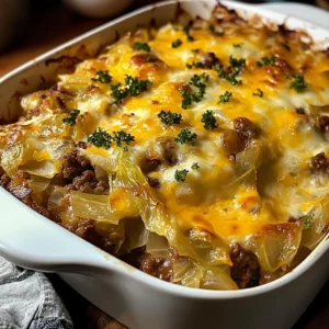 Savory Cabbage Beef Bake Dish 5 Steps Easy Delicious