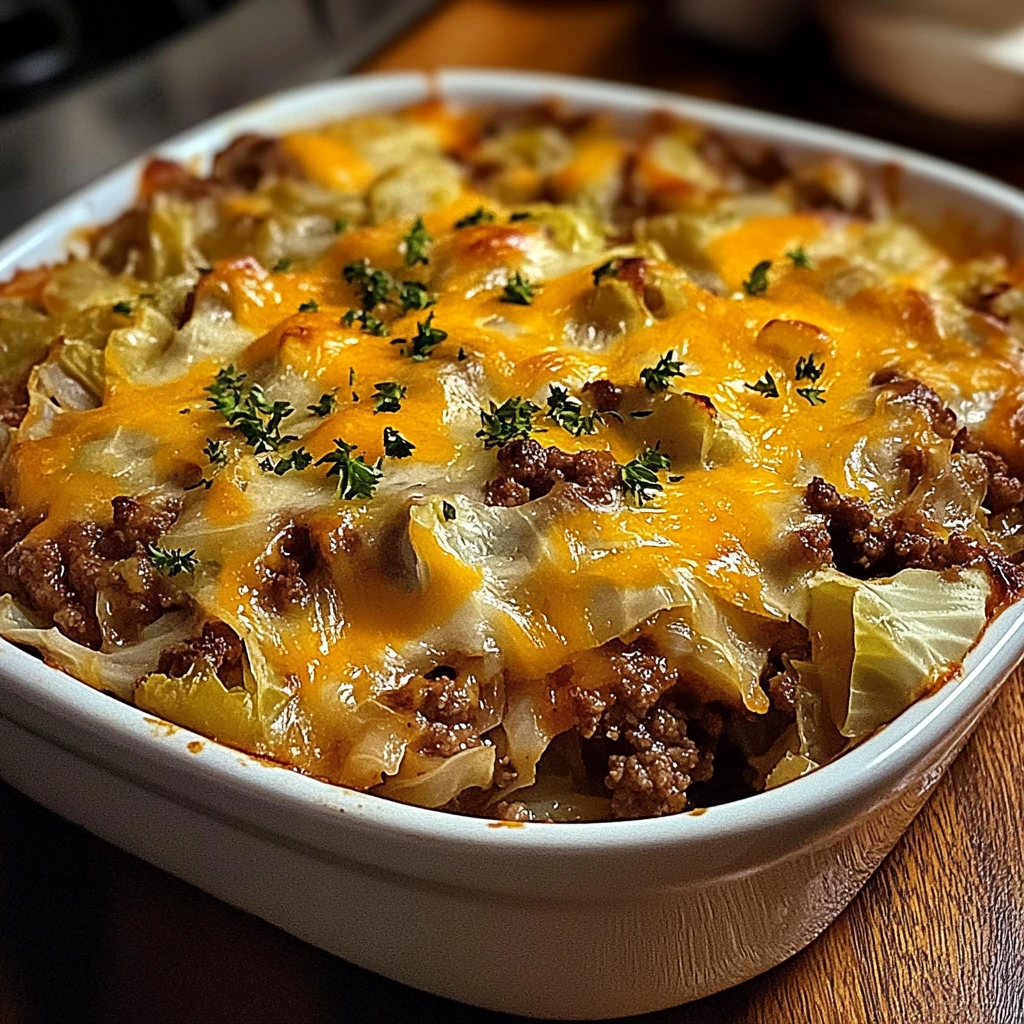 Savory Cabbage Beef Bake Dish 5 Steps Easy Delicious