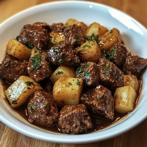Slow Cooker Garlic Butter Beef Bites & Potatoes: 7 Ingredients Ultimate Delicious