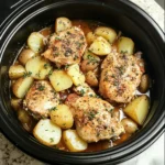 Slow Cooker Parmesan Garlic Chicken and Potatoes: 4 Servings Easy Delicious