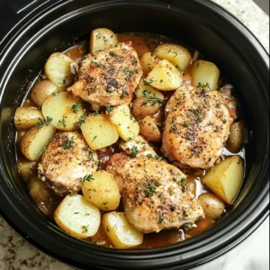 Slow Cooker Parmesan Garlic Chicken and Potatoes: 4 Servings Easy Delicious