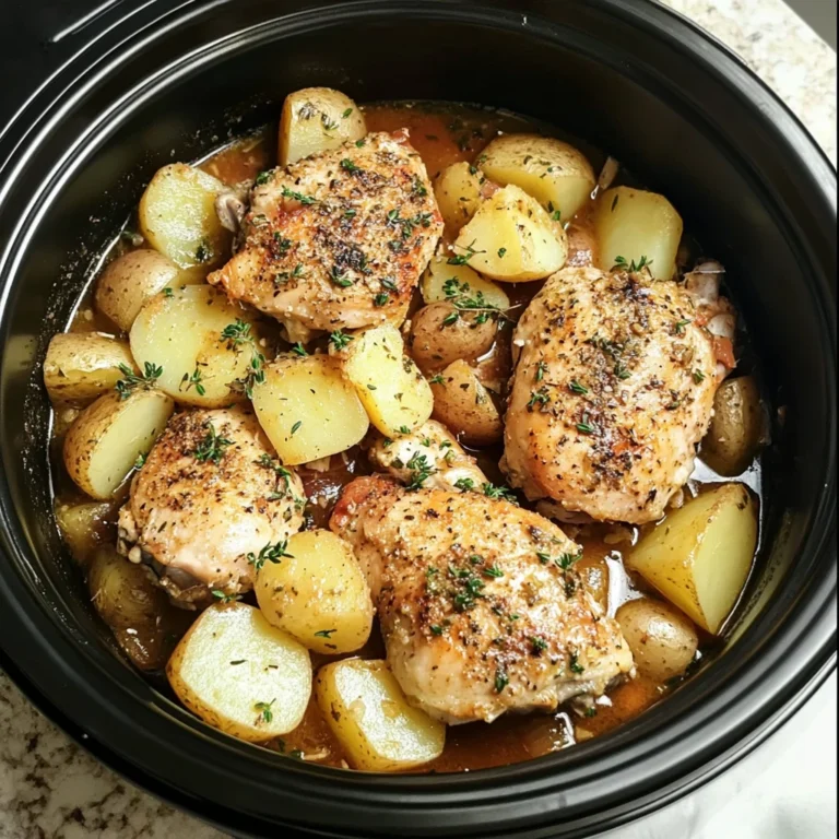 Slow Cooker Parmesan Garlic Chicken and Potatoes: 4 Servings Easy Delicious