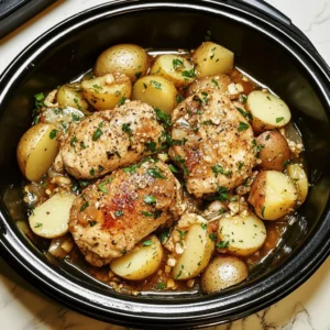 Slow Cooker Parmesan Garlic Chicken and Potatoes Recipe