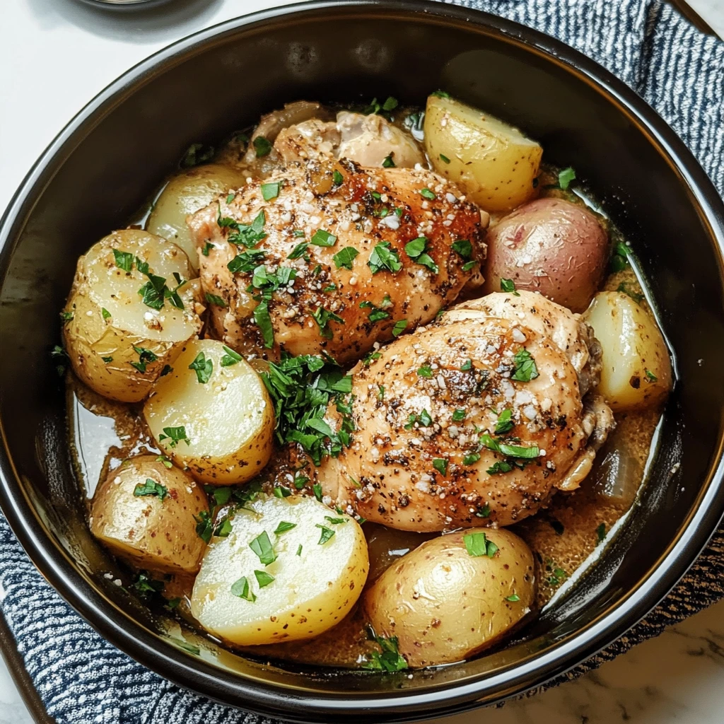 Slow Cooker Parmesan Garlic Chicken and Potatoes Recipe