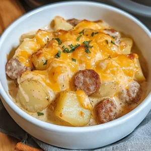Slow Cooker Sausage and Potato Casserole 4 Servings Easy Delicious