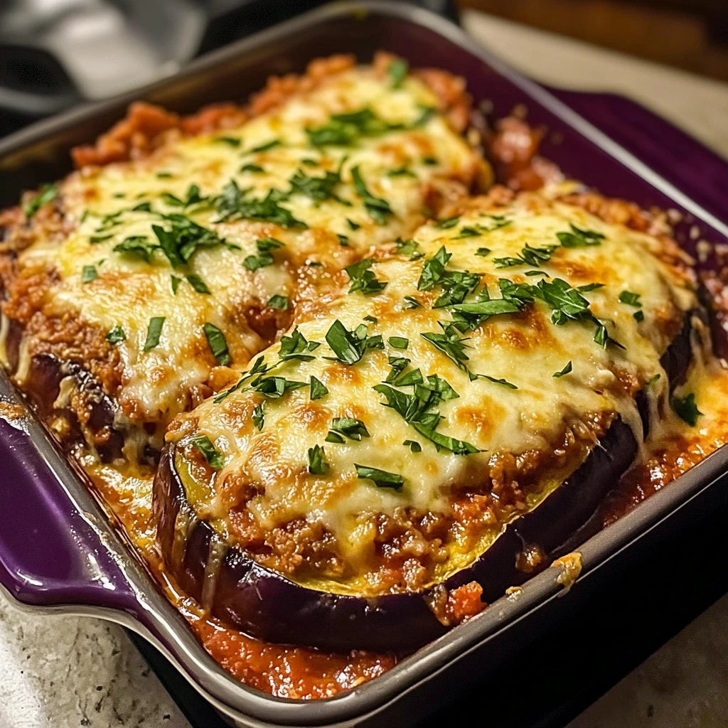 Stuffed Eggplant Parmesan 4 Servings Ultimate Delicious