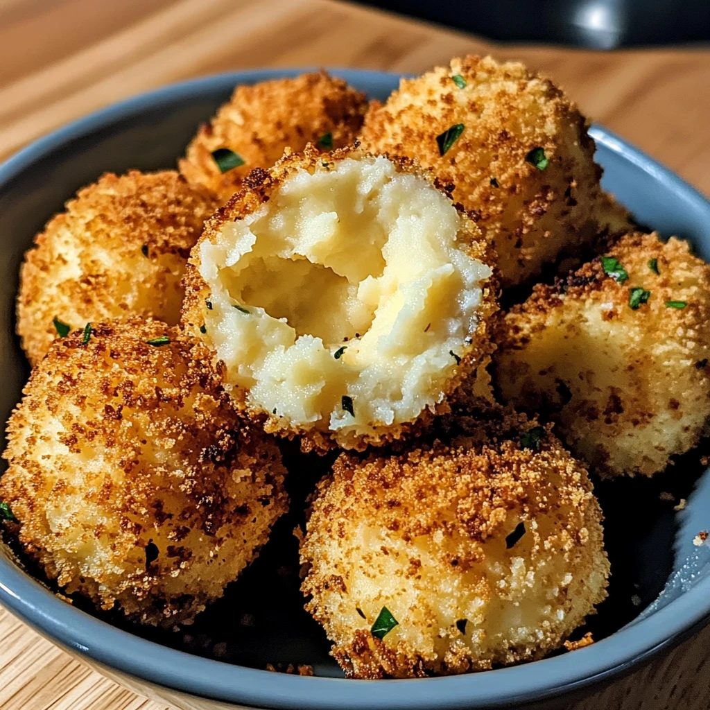 Air Fryer Cheesy Mashed Potato Balls 12 Ingredients Easy Delicious