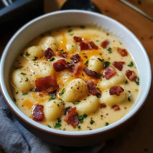 Bacon Cheddar Gnocchi Soup 6 Ingredients Easy Delicious