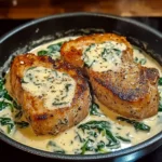 Boneless Pork Chops in Creamy Garlic Spinach Sauce 30 Minutes Easy Delicious