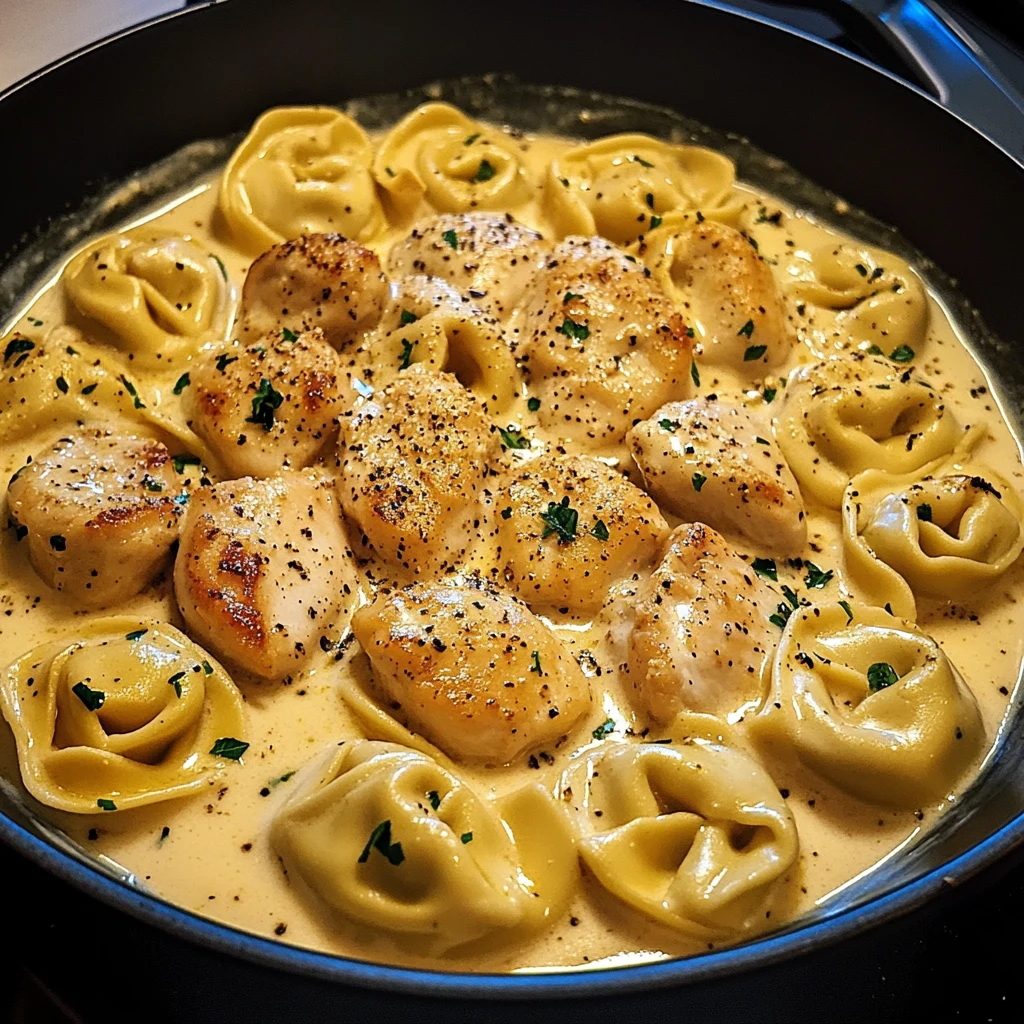 Cajun Garlic Chicken Tortellini in Three-Cheese Cream