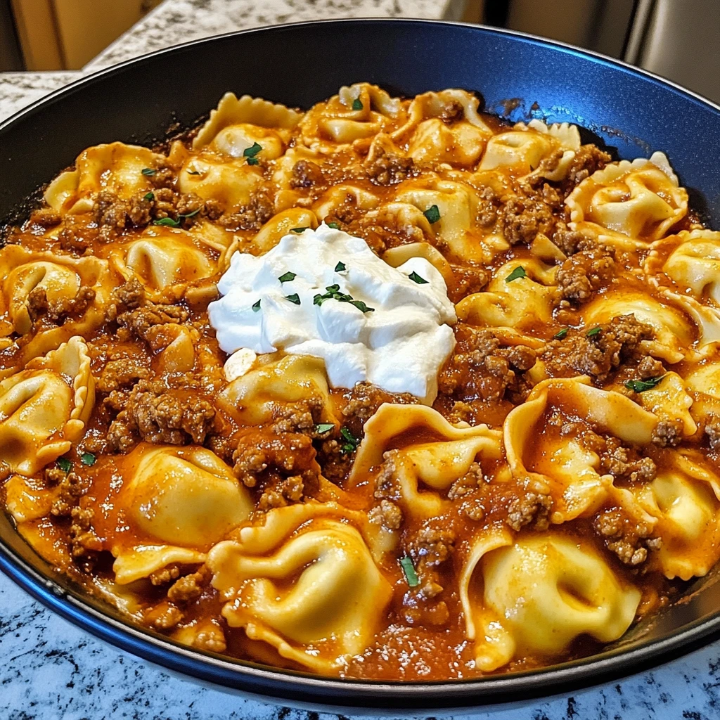 Cheesy Beef Enchilada Tortellini 30 Minutes Easy Delicious