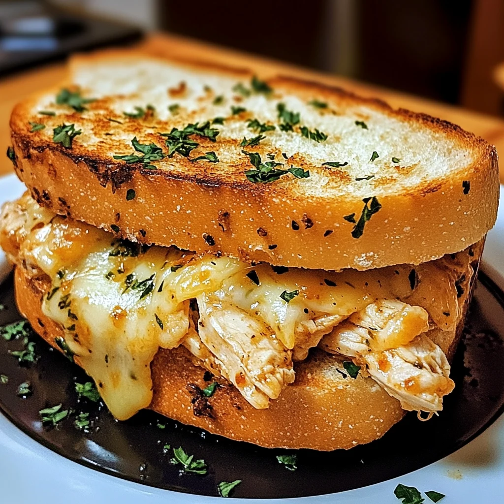 Cheesy Chicken Garlic Bread Sandwich 4 Servings Ultimate Delicious