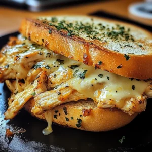 Cheesy Chicken Garlic Bread Sandwich 4 Servings Ultimate Delicious