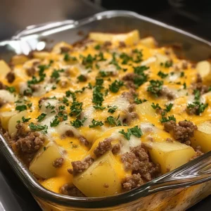 Cheesy Ground Beef and Potato Casserole 30 Minutes Easy Delicious