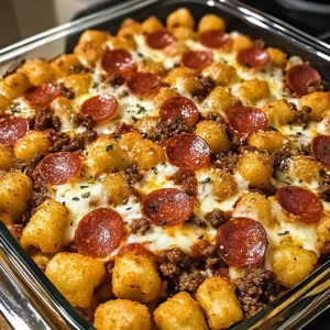 Cheesy Pizza Tot Casserole 30 Minutes Ultimate Delicious