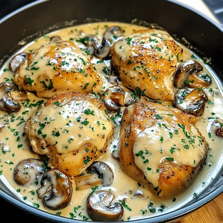 Creamy Garlic Mushroom Chicken Thighs 30 Minutes Amazing