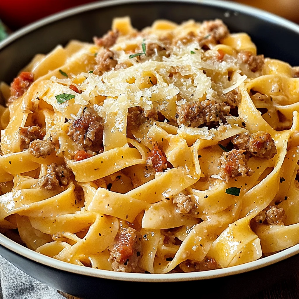 Creamy Italian Sausage Fettuccine Pasta 30 Minutes Easy Delicious
