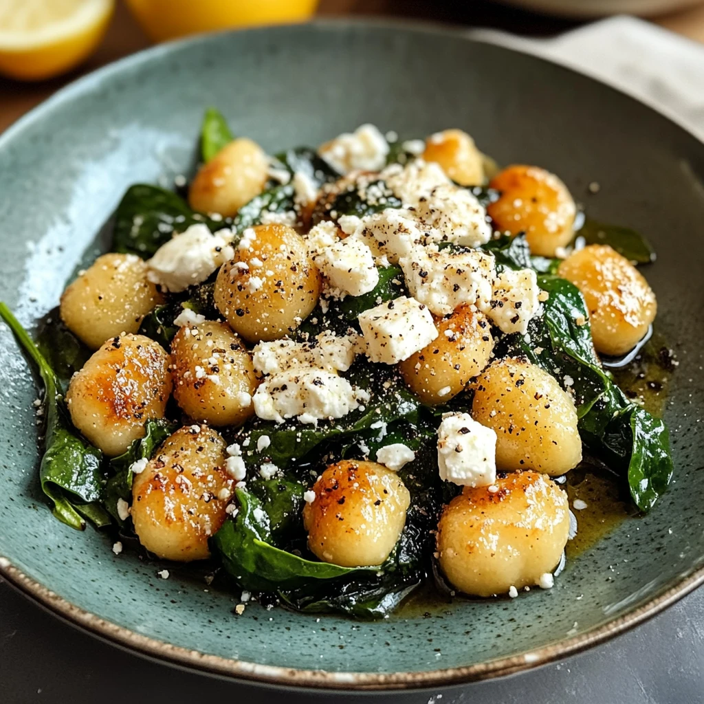Crispy Gnocchi with Spinach and Feta: 7 Ingredients Awesome Delicious