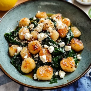 Crispy Gnocchi with Spinach and Feta: 7 Ingredients Awesome Delicious