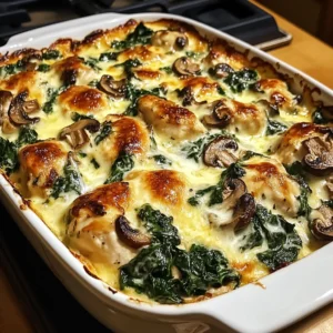 Easy Low-Carb Chicken Spinach Mushroom Bake 30 Minutes Delicious