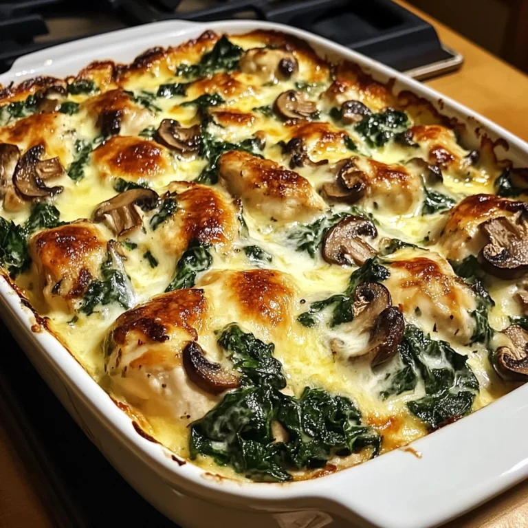 Easy Low-Carb Chicken Spinach Mushroom Bake 30 Minutes Delicious
