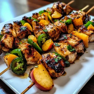 Jalapeno Peach Chicken Skewers 30 Minutes Easy Delicious